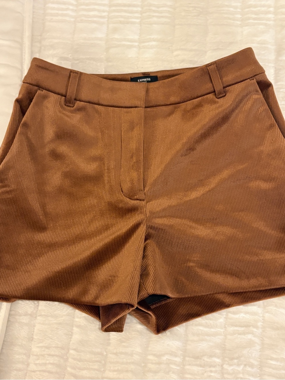 Express XS, 0 congac, rust Brown Tailored Blazer Jacket & shorts. Corduroy. - Picture 13 of 16
